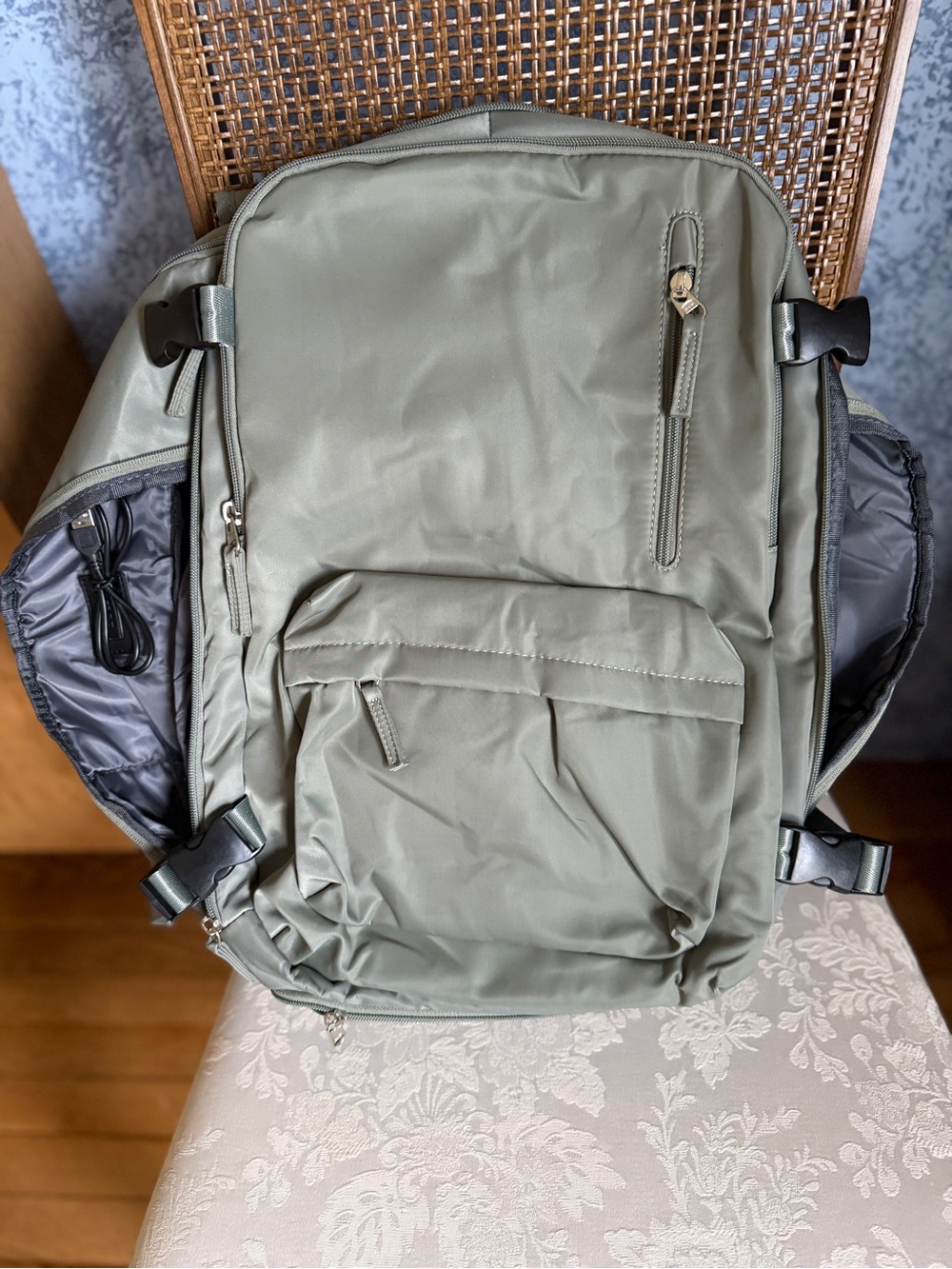 Lightweight Olive Green Travel Backpack